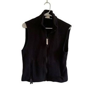 Woolrich Woman’s Medium Black Full Zip Fleece Sweater Vest